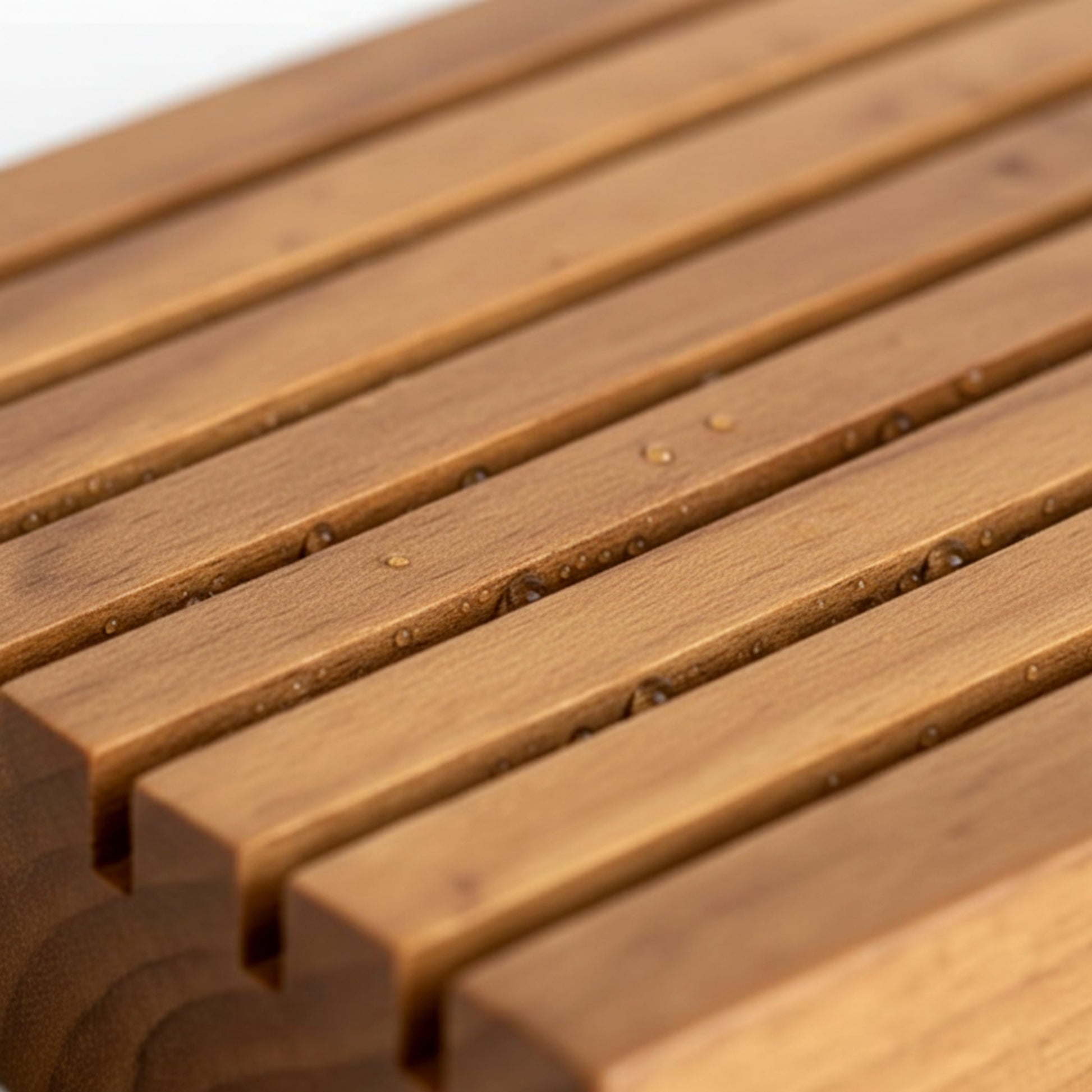 Solid walnut wood soap dish drainer for bathroom.