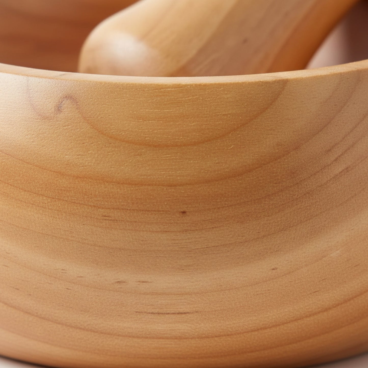 Solid walnut wood mortar and pestle set for spice grinding