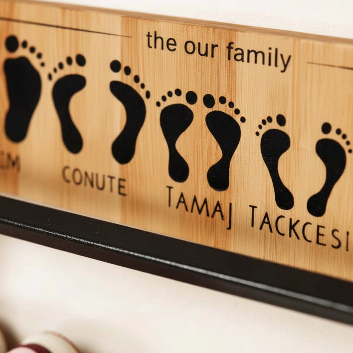 Solid pine wood floating shoe rack wall mounted shelf.