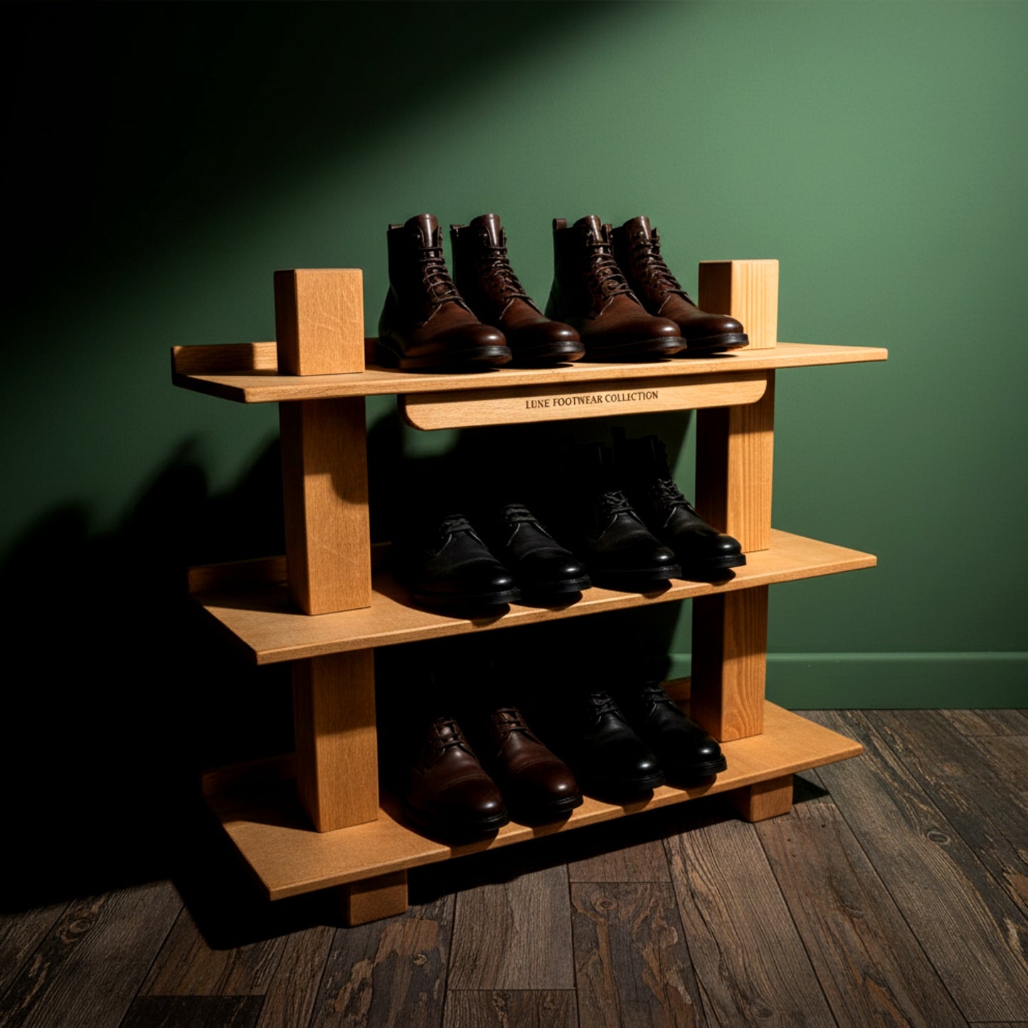 Heavy duty solid pine shoe bench rack thick wood.