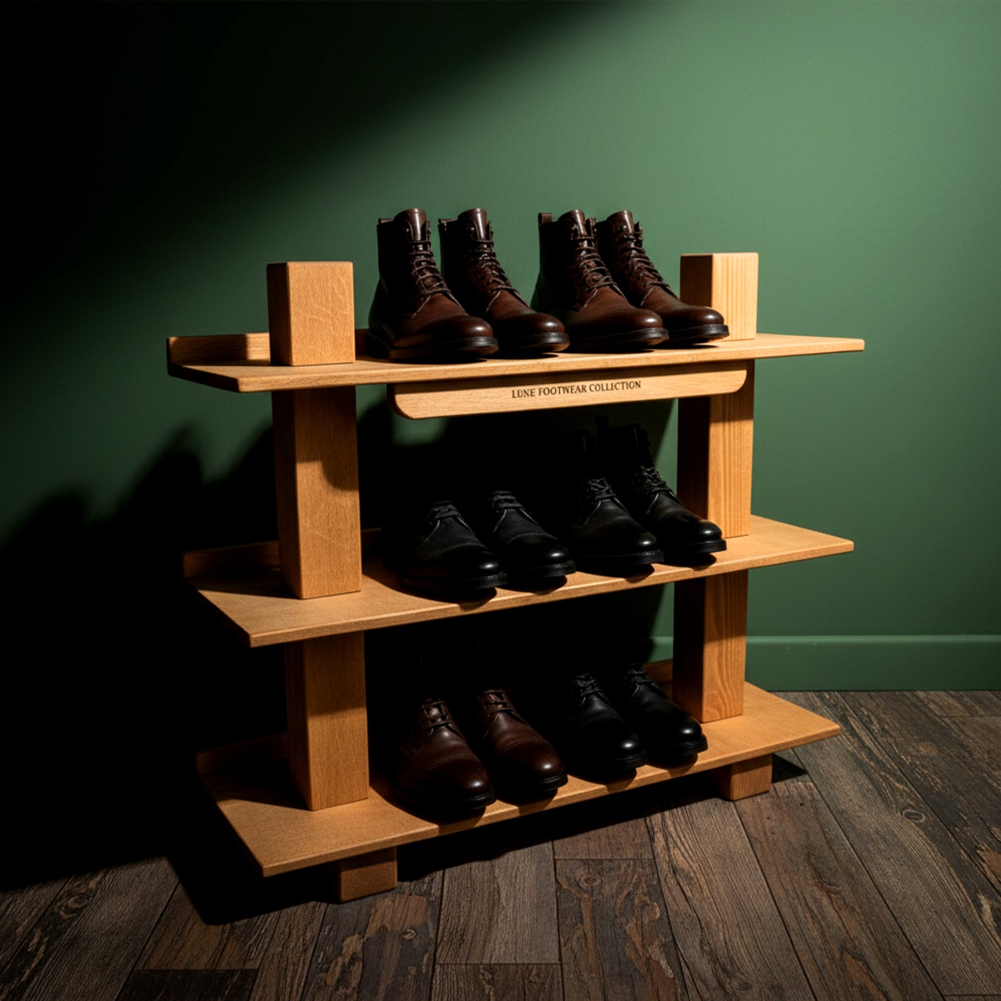 Heavy duty solid pine shoe bench rack thick wood.