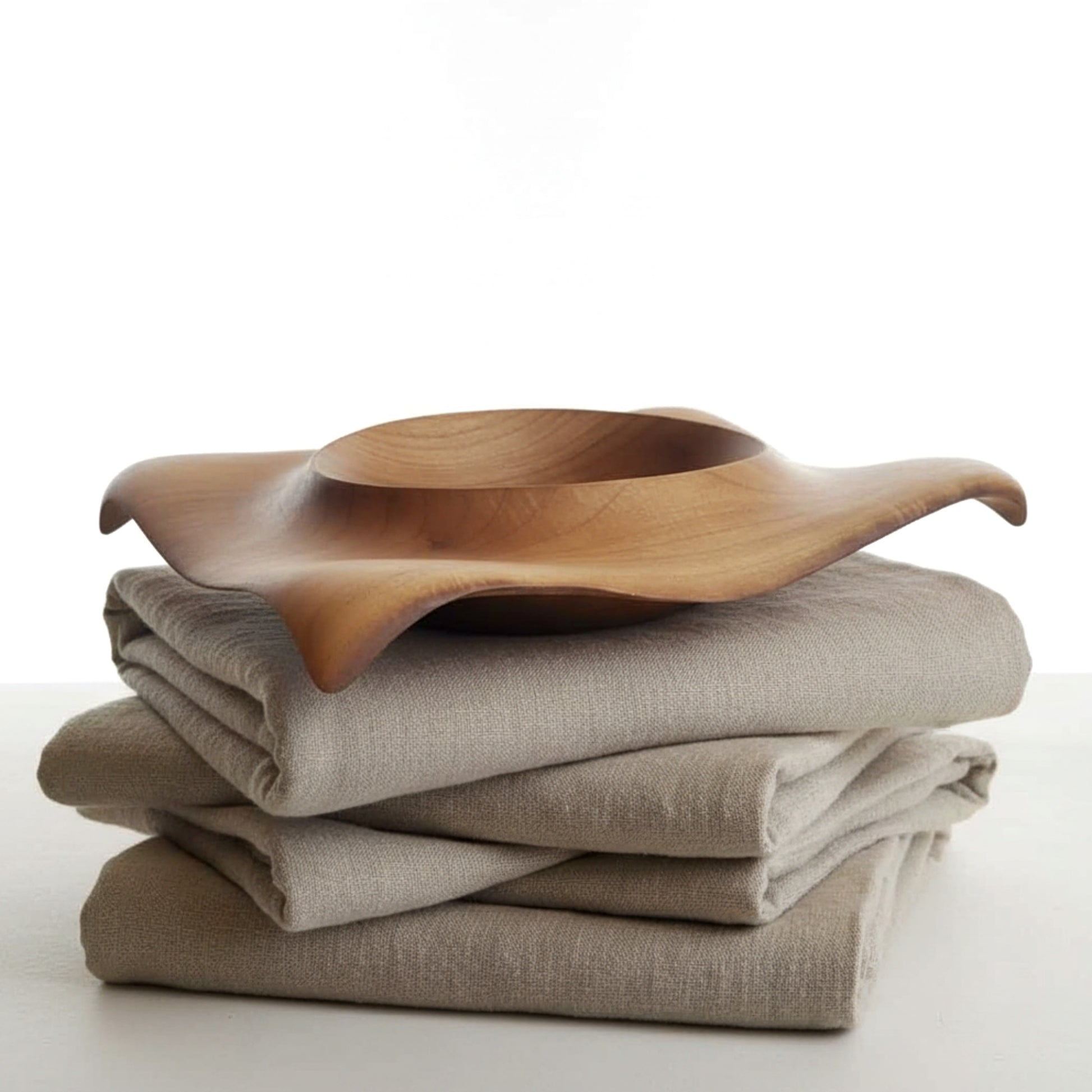 Large solid olive wood centerpiece bowl sculptural fruit bowl.