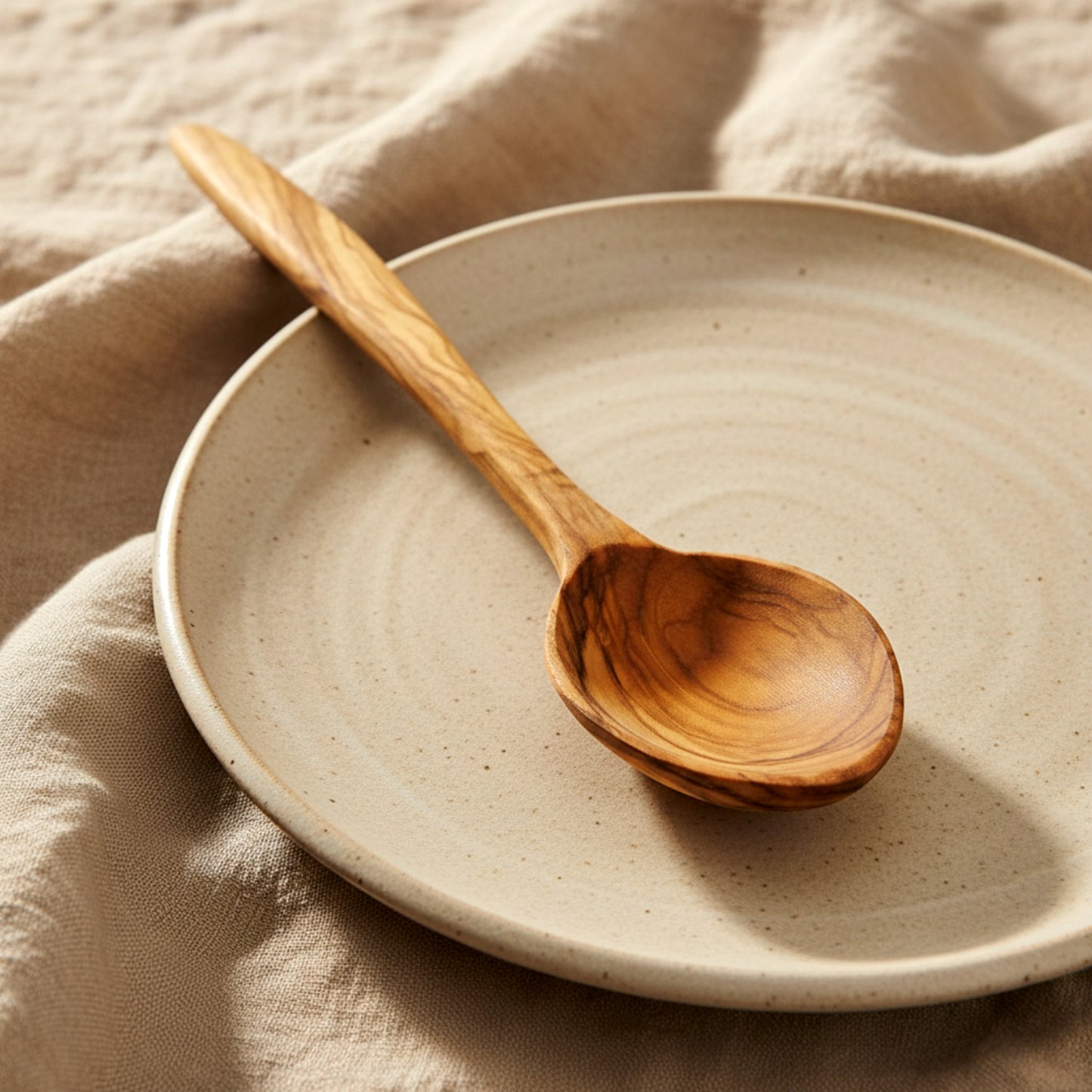 Hand carved olive wood cooking and tasting spoon.
