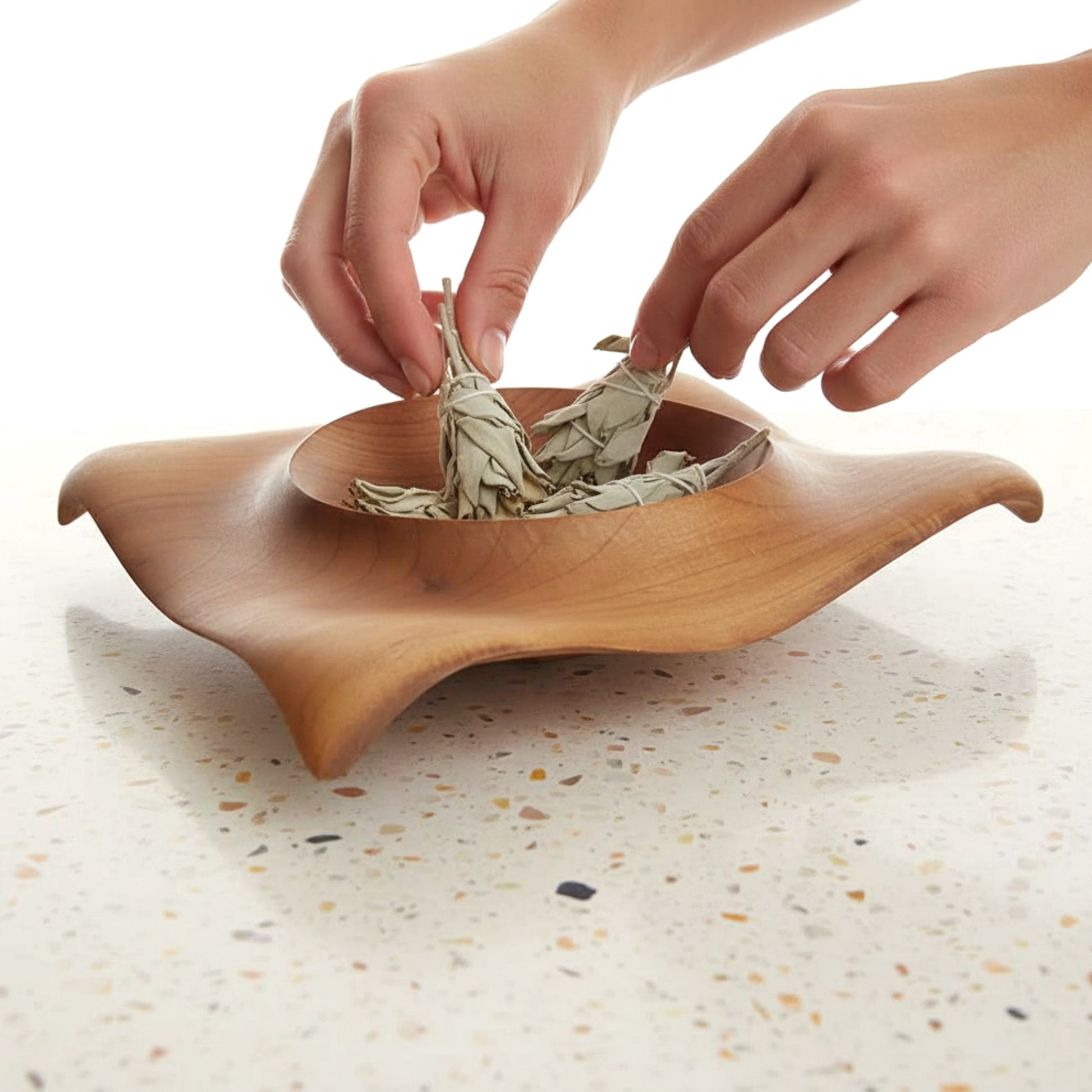 Large solid olive wood centerpiece bowl sculptural fruit bowl.