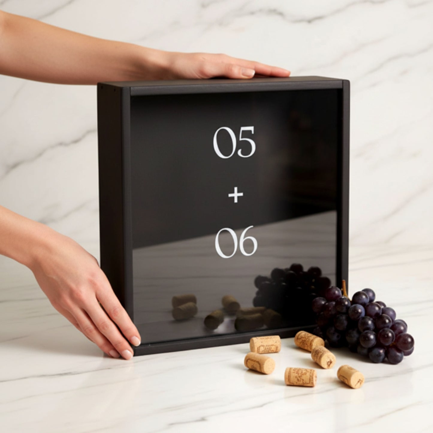 Personalized wooden wine cork holder shadow box solid pine.