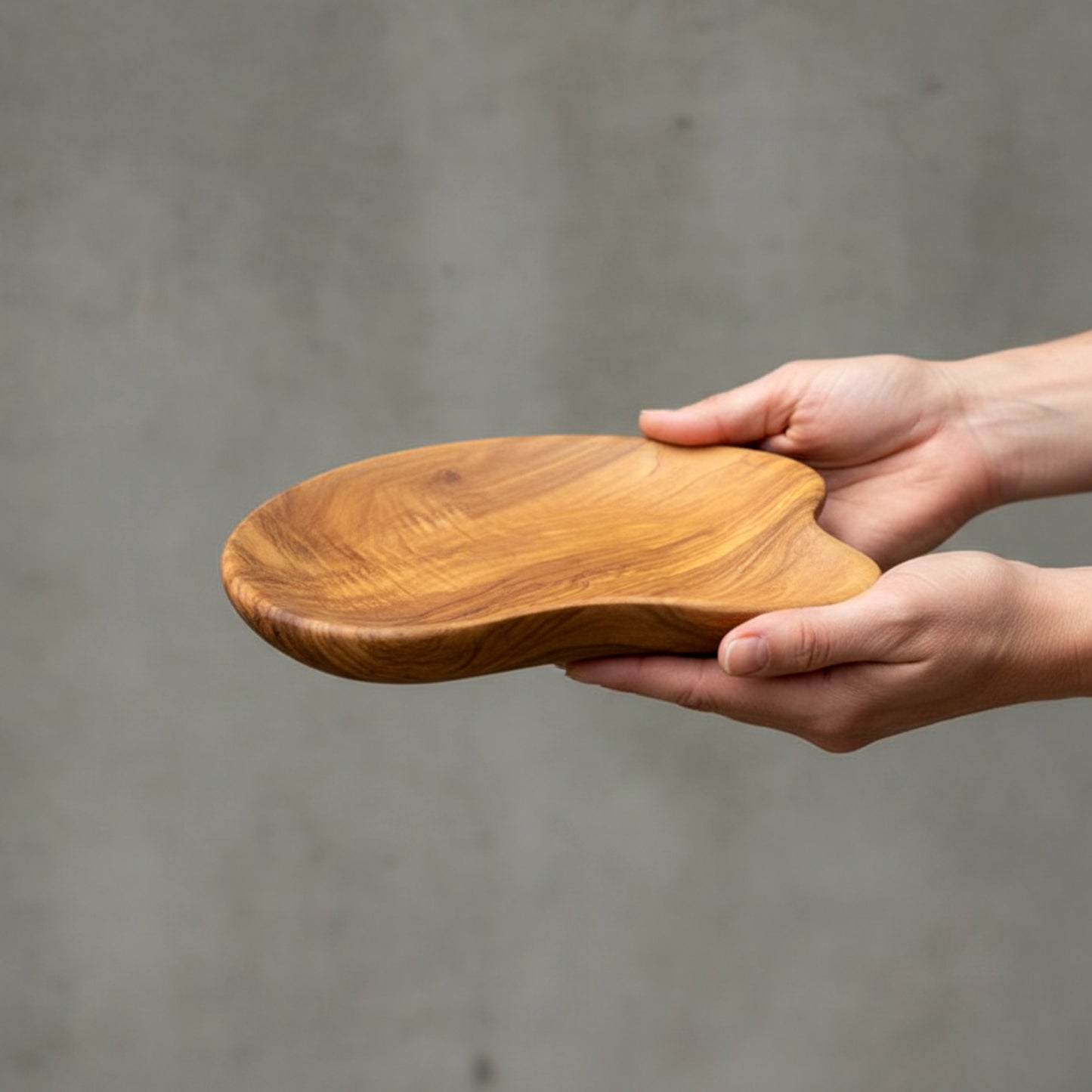 Olive wood organic serving tray and valet catch all bowl.