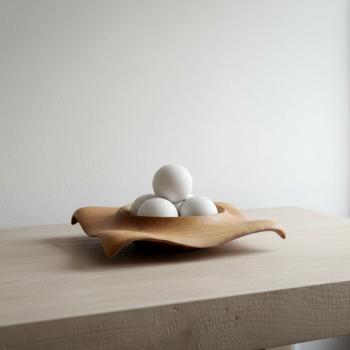 Large solid olive wood centerpiece bowl sculptural fruit bowl.