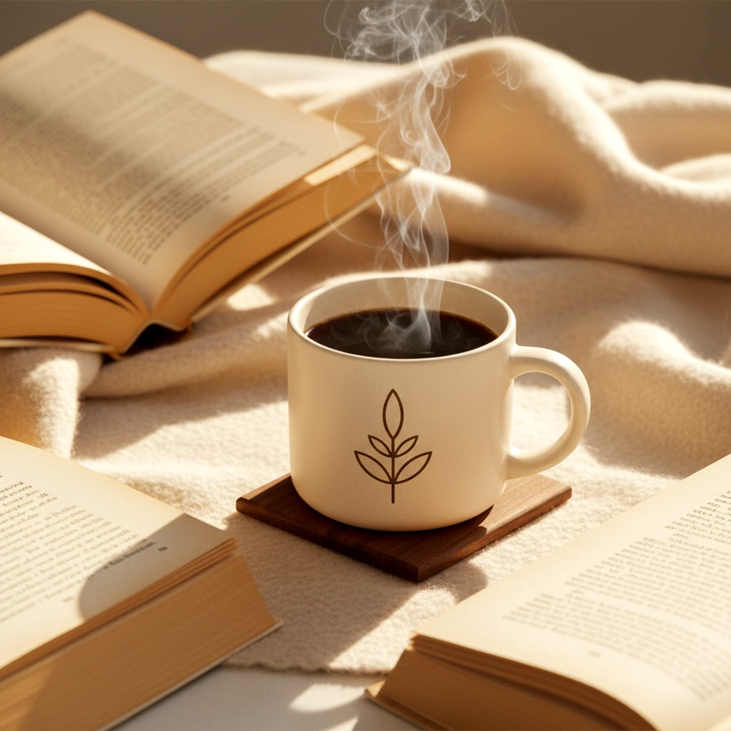 Personalized solid walnut and beech wood coasters set.