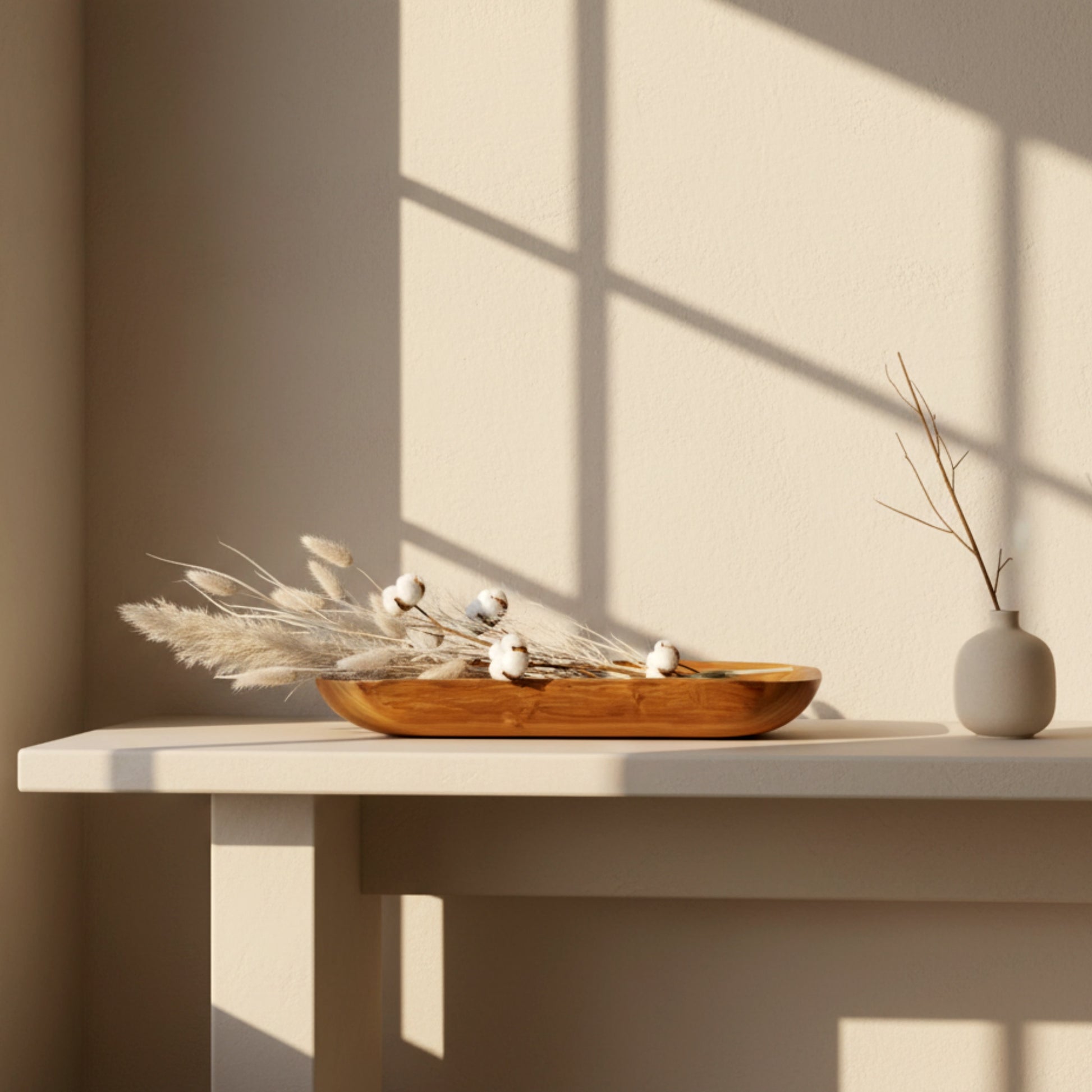 Solid walnut wood dough bowl boat shape centerpiece.