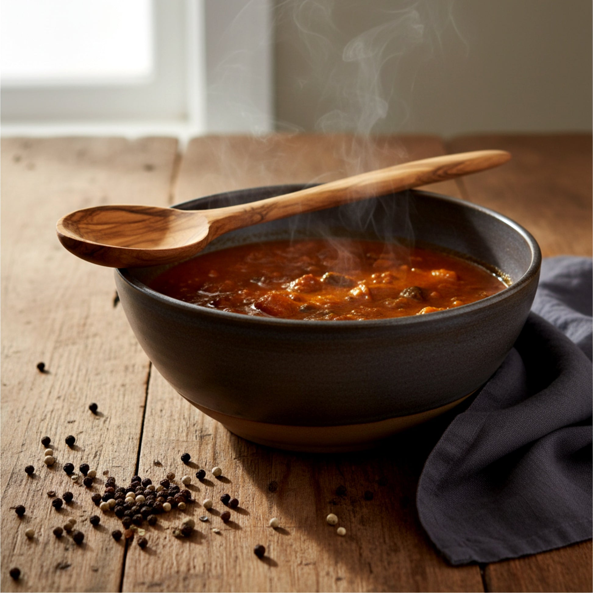 Hand carved olive wood cooking and tasting spoon.