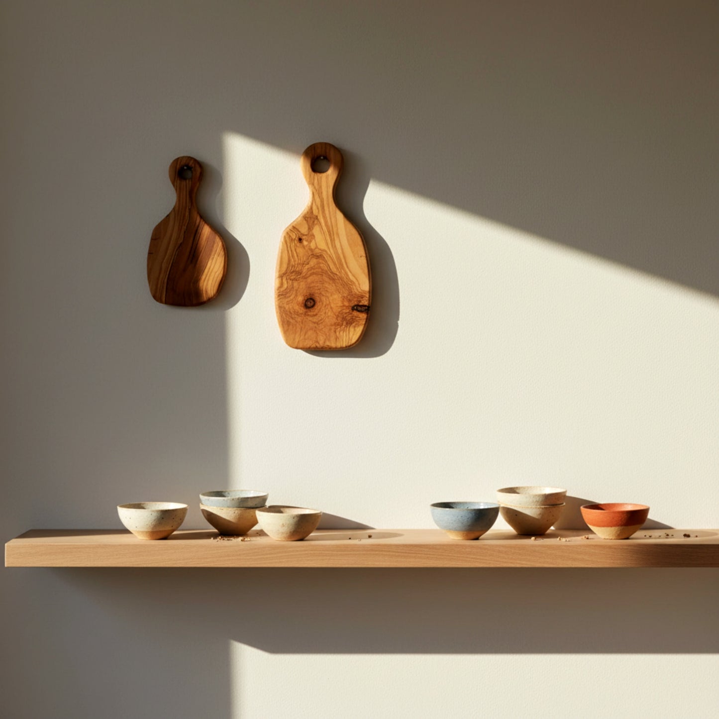 Olive wood serving paddle board for cheese and charcuterie.