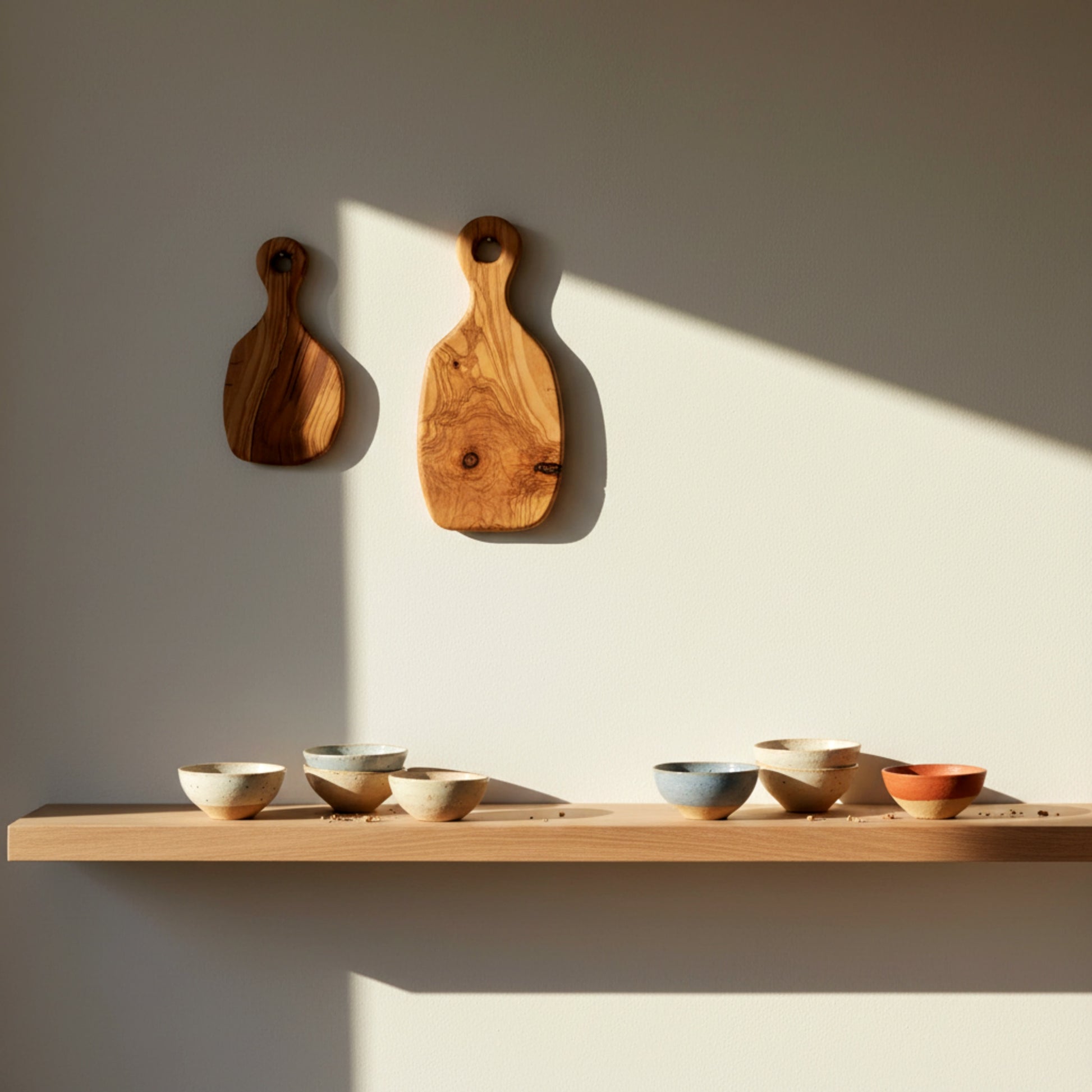 Olive wood serving paddle board for cheese and charcuterie.