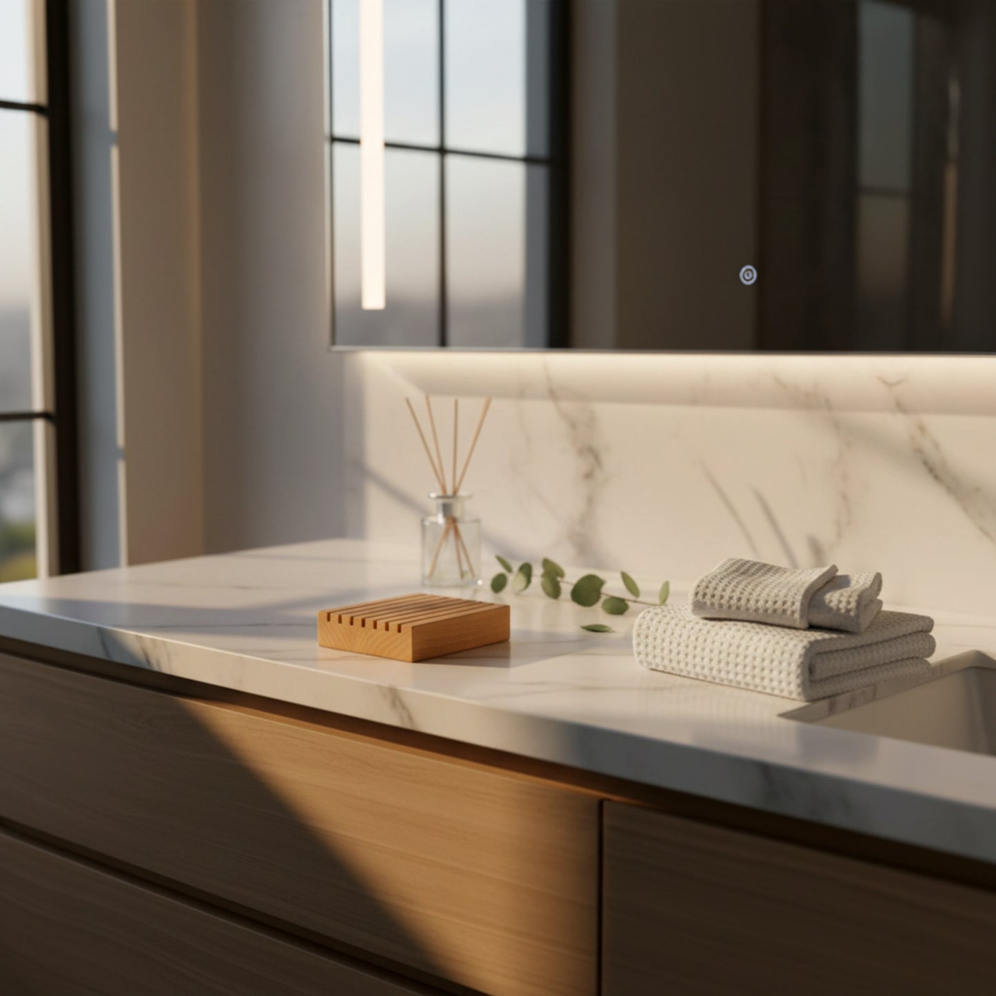 Solid walnut wood soap dish drainer for bathroom.