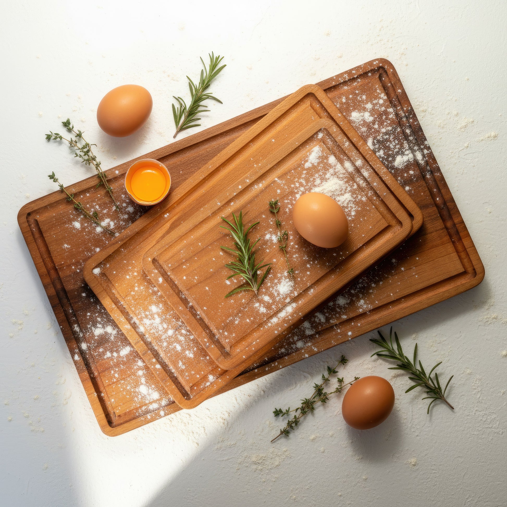 Walnut & Cherry wood cutting board and charcuterie platter set.