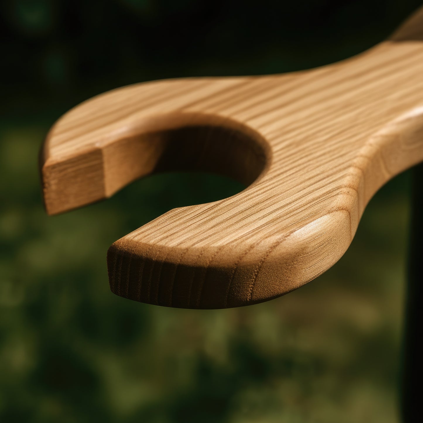Solid walnut wine bottle and glass holder caddy.